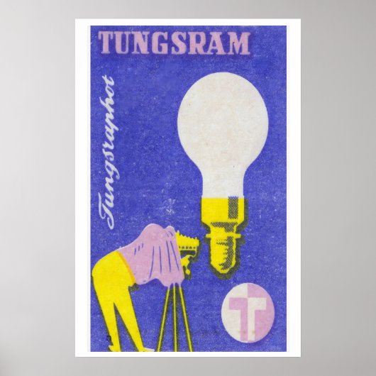 Light Bulb & Camera Matchbox Art Print, Hungarian ポスター (正面)