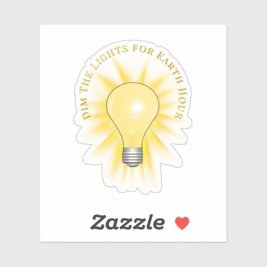 Light Bulb Dim The Lights Earth Hour  シール (シート)