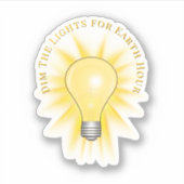 Light Bulb Dim The Lights Earth Hour  シール (正面)