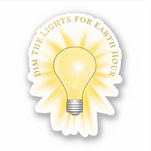 Light Bulb Dim The Lights Earth Hour シール (正面)