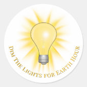 Light Bulb Dim The Lights Earth Hour  ラウンドシール (正面)
