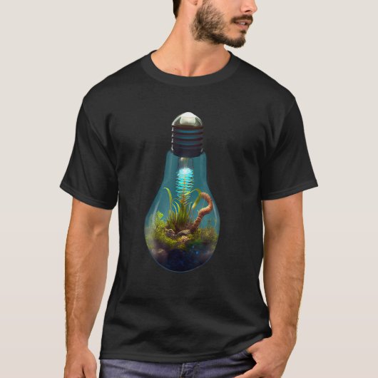 Light Bulb Terrarium For A Climate Change Activist Tシャツ (正面)