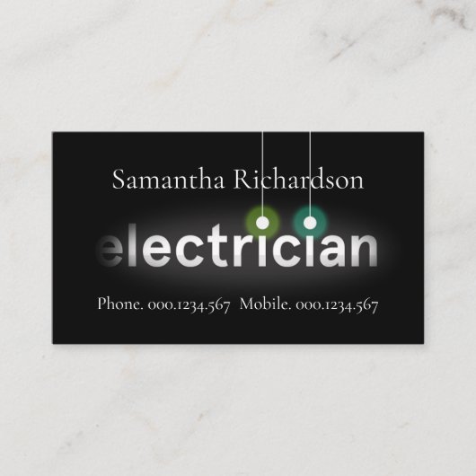 Light Bulbs Electrician Vignette 名刺 (正面)
