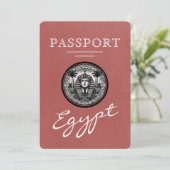 Light Burgundy Egypt Passport Wedding Invitation 招待状 (スタンド正面)