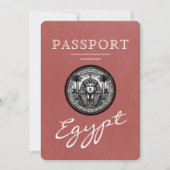 Light Burgundy Egypt Passport Wedding Invitation 招待状 (正面)