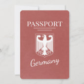 Light Burgundy Germany Passport 結婚's 招待状 (裏面)