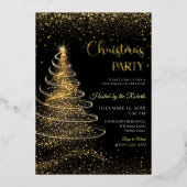 Light christmas tree Birthday Foil Invitation 箔招待状 (正面)