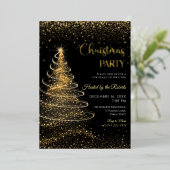 Light christmas tree Birthday Foil Invitation 箔招待状 (立ち正面)