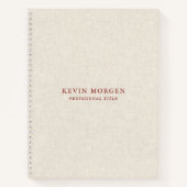 Light cream linen texture brown typography ノートブック (正面)