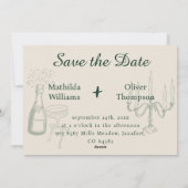 Light & Dark Green Thin Stripe Invitation 招待状 (裏面)