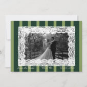 Light&Dark Green Vintage Lace Stripe Invitation 招待状 (正面)