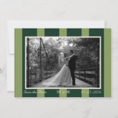 Light & Dark Green Wide Stripe Invitation 招待状 (正面)