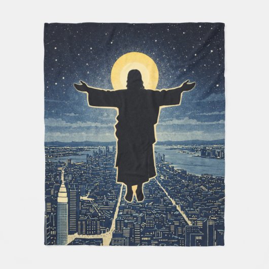 Light Descending on the City フリースブランケット (正面)