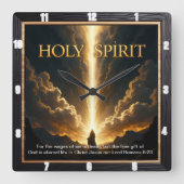 Light Descends Cross Mountain Golden Life スクエア壁時計 (正面)