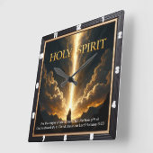 Light Descends Cross Mountain Golden Life スクエア壁時計 (傾斜)