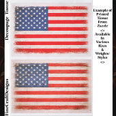 Light Distressed American Flag Pair EX1 Decoupage 薄葉紙