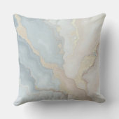 Light Dusty Blue Gray Beige Cream Abstract クッション (裏面)