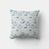 Light Dusty Blue Pumpkin Pattern -- Throw Pillow クッション (正面)