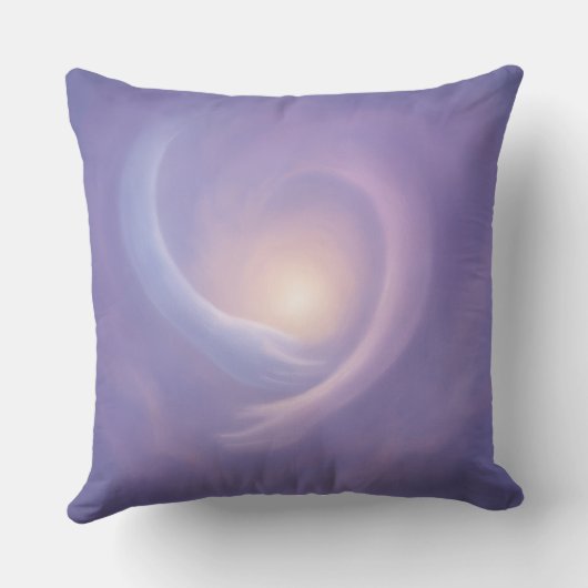 Light Embrace Lavender Abstract Energy クッション (裏面)