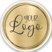 Light Gold Foil Your Business Logo Here シール (正面)