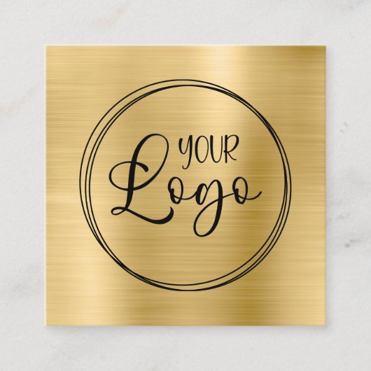 Light Gold Foil Your Business Logo Here スクエア名刺 (正面)