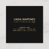 Light Gold Foil Your Business Logo Here スクエア名刺 (裏面)