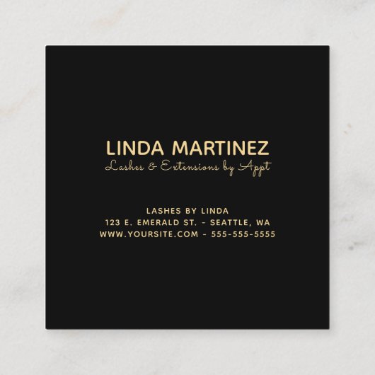 Light Gold Foil Your Business Logo Here スクエア名刺 (裏面)