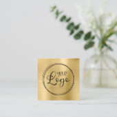 Light Gold Foil Your Business Logo Here スクエア名刺 (スタンド正面)