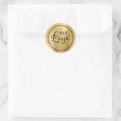 Light Gold Foil Your Business Logo Here ラウンドシール (バッグ)