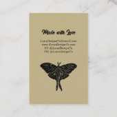 Light Gold Mystical Luna Moth Blank Business Card 名刺 (裏面)