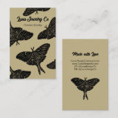 Light Gold Mystical Luna Moth Blank Business Card 名刺 (正面/裏面)
