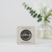 Light gray camera lens photography  スクエア名刺 (スタンド正面)