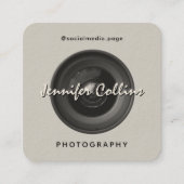 Light gray camera lens photography  スクエア名刺 (正面)