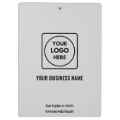 Light Gray Company Logo Branding clipboard クリップボード (裏面)