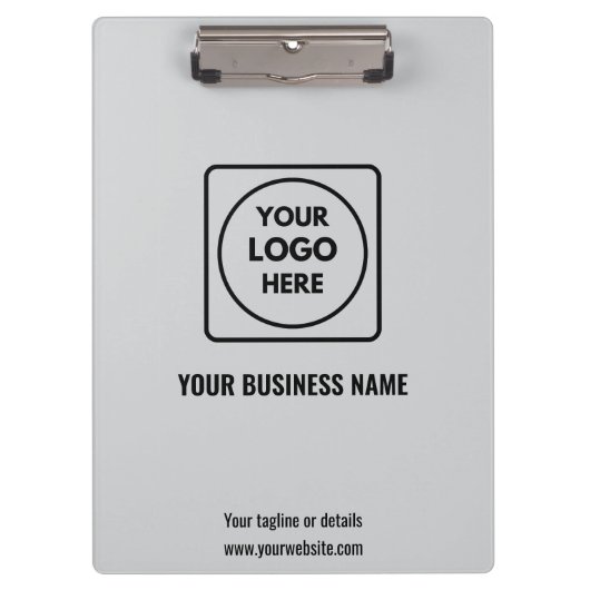 Light Gray Company Logo Branding clipboard クリップボード (正面)