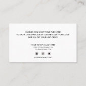 LIGHT GRAY CUSTOMER THANK YOU FOR YOUR ORDER 名刺 (裏面)