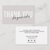 LIGHT GRAY CUSTOMER THANK YOU FOR YOUR ORDER 名刺 (正面/裏面)