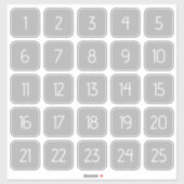 Light Gray Customizable Square Number Stickers  シール (シート)