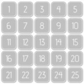 Light Gray Customizable Square Number Stickers  シール (正面)
