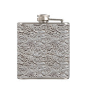 Light Gray Faux Tooled Leather Vinyl  フラスク (裏面)