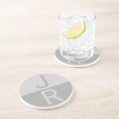 Light Gray & Gray モダンイニシャル コースター (側面)