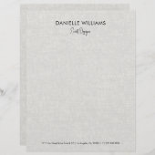 Light gray linen texture Event Designer レターヘッド (正面/裏面)