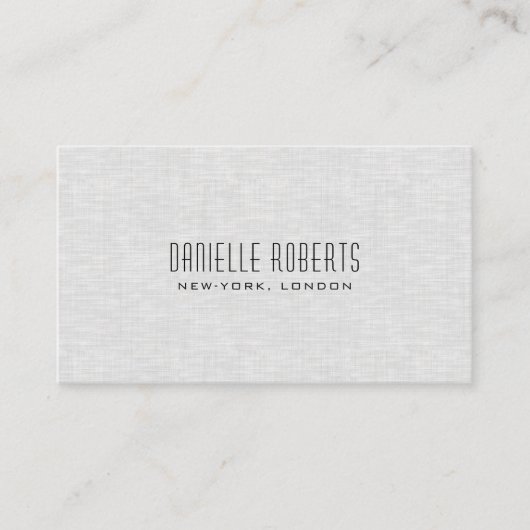 Light Gray Linen Texture QR Code 名刺 (正面)