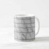 Light gray or white brick wall surface texture bac コーヒーマグカップ (正面右)