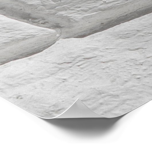 Light gray or white brick wall surface texture bac ポスター (角)