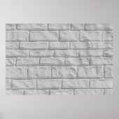 Light gray or white brick wall surface texture bac ポスター (正面)