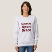 Light Gray Slogan Sweatshirt Grace Upon Grace スウェットシャツ (正面フル)