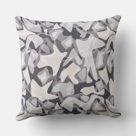 Light gray-white gray light gray abstract  throw p クッション (裏面)