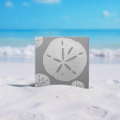 Light Gray & White Tropical Beach Sand Dollar タイル