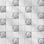 Light Gray & White Tropical Beach Sand Dollar タイル